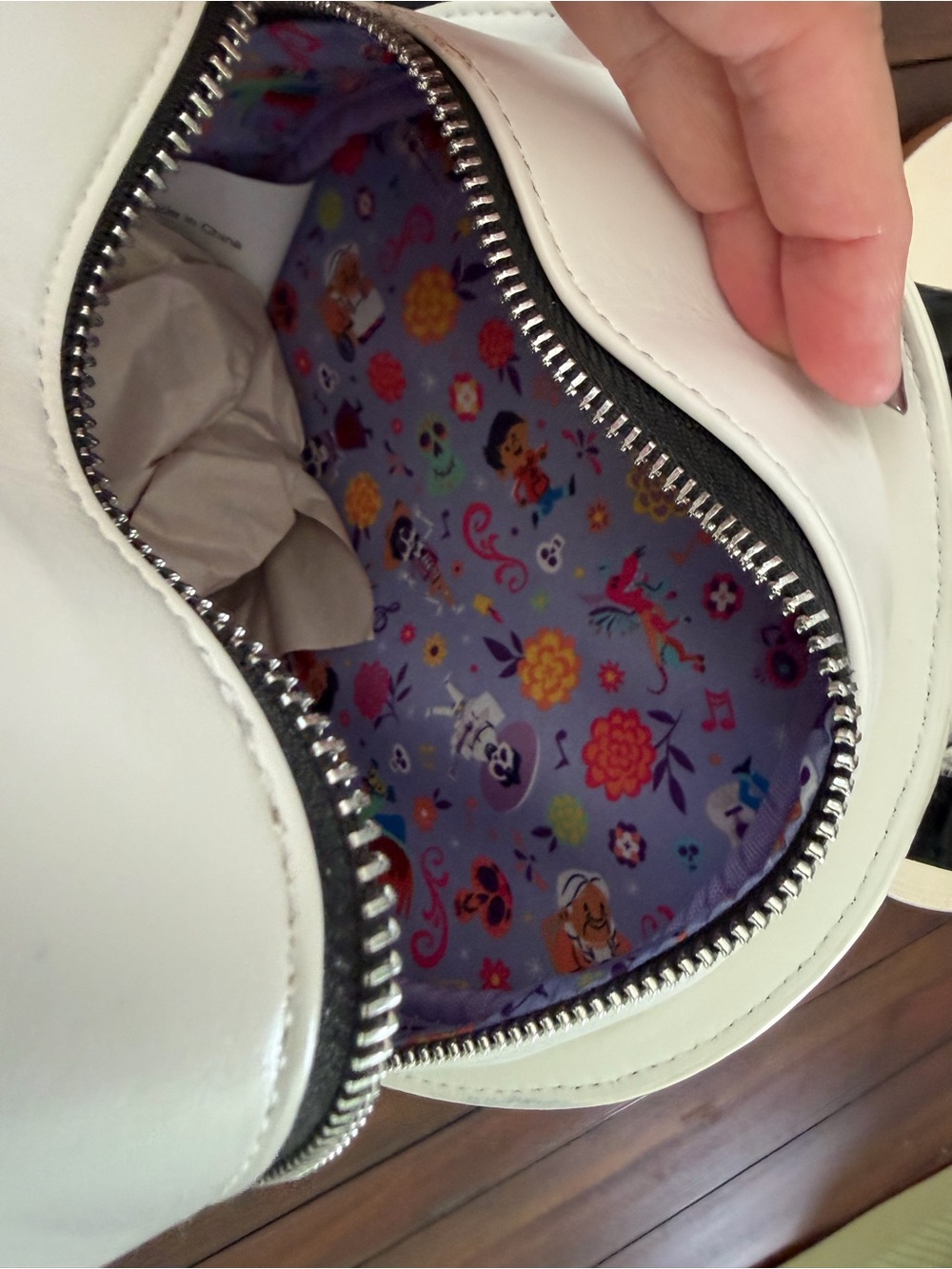 Loungefly exclusive Disney Parks Coco White Floral Sugar Skull Backpack Bag - Picture 5 of 16